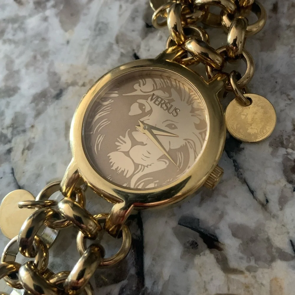 Vintage VERSACE VERSUS Gold Plated Stainless Steel Watch